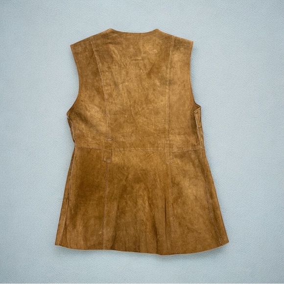 NWT tags Zara Brown Suede Lace-Up Vest size small. - Picture 3 of 6